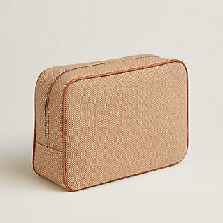 ポーチ 《シャピートルH・キャヴァリエ》刺繍入り GM - ベージュ